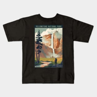 Yellowstone National Park Vintage Poster Kids T-Shirt